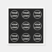 Serviette En Papier Motif de logo d'entreprise personnalisé en noir (Devant)