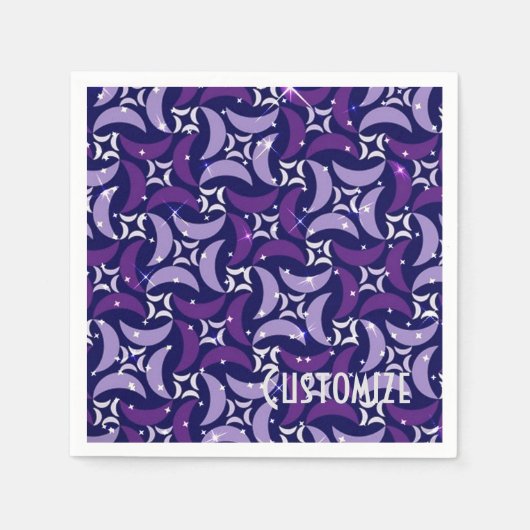 Serviette En Papier Motif de lune mystique violet serviettes (Devant)