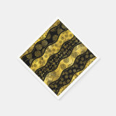Serviette En Papier Motif de luxe noir et or africain (Coin)