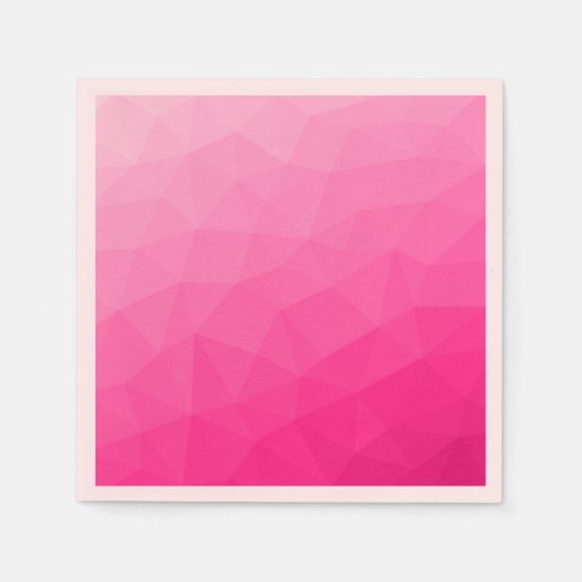 Serviette En Papier Motif de maillage géométrique rose chaud (Devant)