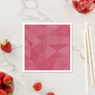 Serviette En Papier motif de maillage géométrique rose rose