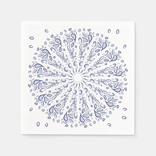 Serviette En Papier Motif de mandala bleu (Devant)