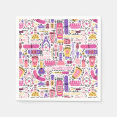 Serviette En Papier Motif de manucure à doodle mignon (Devant)