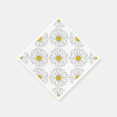 Serviette En Papier Motif de marguerite jaune blanc (Coin)