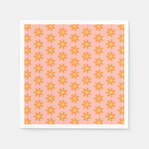 Serviette En Papier Motif de marguerite orange sur fête printanière ro