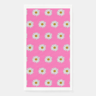 Serviette En Papier Motif de marguerite rose chaud