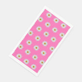 Serviette En Papier Motif de marguerite rose chaud (Coin)