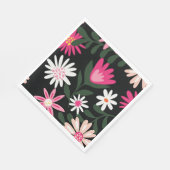 Serviette En Papier Motif de marguerite rose et blanc (Coin)