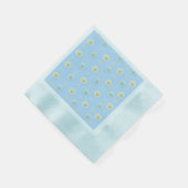 Serviette En Papier Motif de marguerite sur fond bleu clair (Coin)
