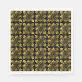 Serviette En Papier Motif de méandre grec antique en or noir (Devant)