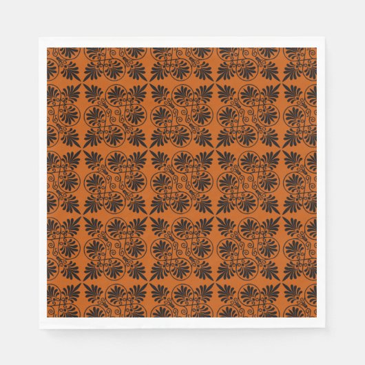 Serviette En Papier Motif de méandre grec antique en terre cuite (Devant)