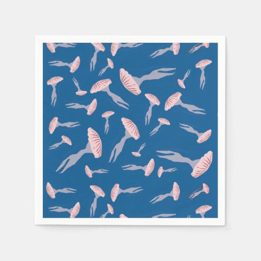 Serviette En Papier Motif de méduse de l'océan bleu profond (Devant)