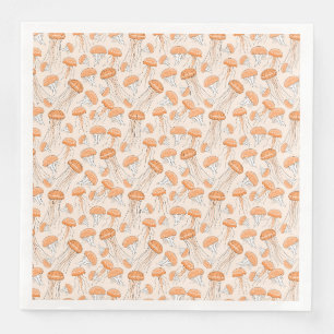 Serviette En Papier Motif de méduse orange lumineuse
