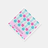 Serviette En Papier Motif de méduses, Mignonne méduse, Mer, Votre nom (Coin)