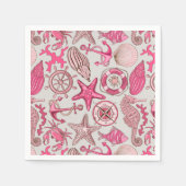 Serviette En Papier Motif de mer rose (Devant)