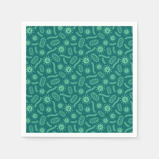 Serviette En Papier Motif de microbes verts (Devant)