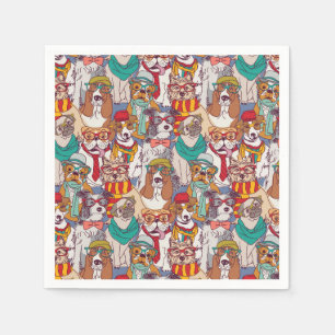 Serviette En Papier Motif de mode de marionnette mignonne
