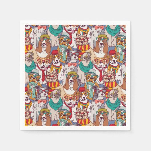 Serviette En Papier Motif de mode de marionnette mignonne (Devant)
