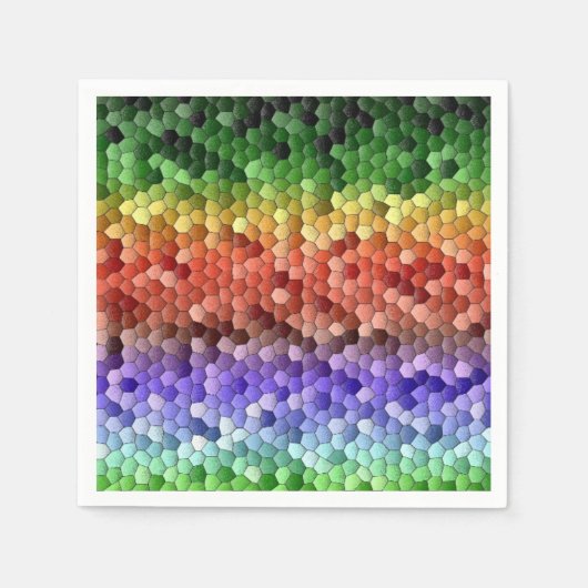 Serviette En Papier Motif de mosaïque arc-en-ciel (Devant)