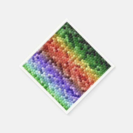Serviette En Papier Motif de mosaïque arc-en-ciel (Coin)