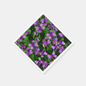 Serviette En Papier Motif de mosaïque en bois de violet de fleur WI (Coin)