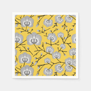 Serviette En Papier Motif de moutarde orchidée