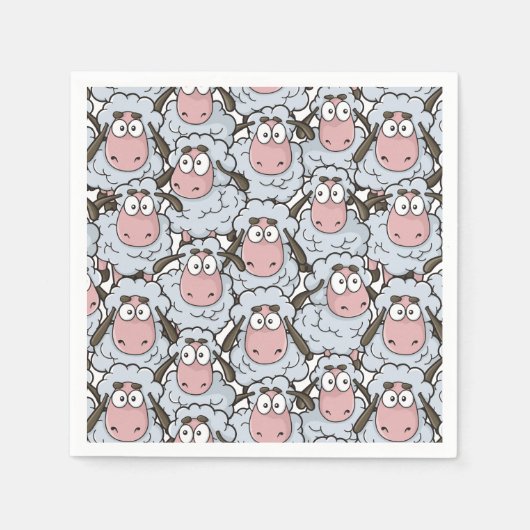 Serviette En Papier Motif de mouton (Devant)