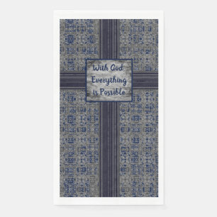 Serviette En Papier Motif de Navy Blue & Grey X et O