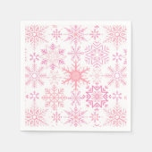 Serviette En Papier Motif de neige rose (Devant)