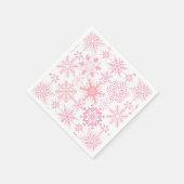 Serviette En Papier Motif de neige rose (Coin)