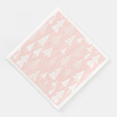 Serviette En Papier Motif de Noël blanc rose #6 ID1009 (Coin)