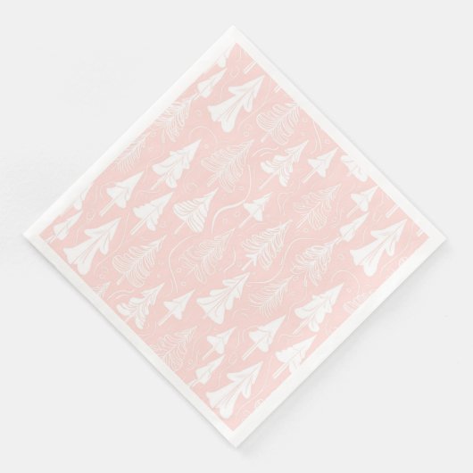 Serviette En Papier Motif de Noël blanc rose #6 ID1009 (Coin)