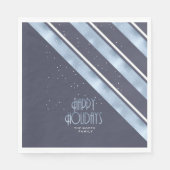 Serviette En Papier Motif de Noël bleu/blanc ID862 (Devant)