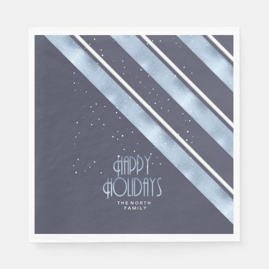 Serviette En Papier Motif de Noël bleu/blanc ID862 (Devant)