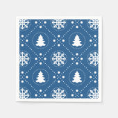 Serviette En Papier Motif de Noël bleu classique (Devant)