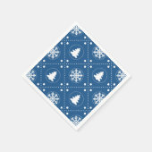 Serviette En Papier Motif de Noël bleu classique (Coin)