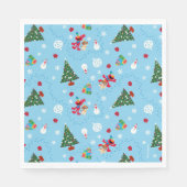 Serviette En Papier Motif de Noël bleu Elmo & Tango (Devant)