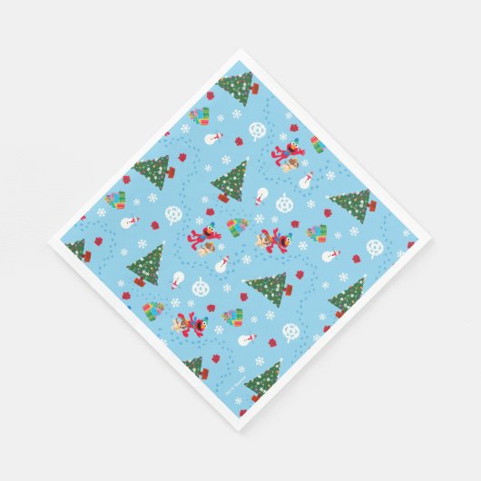 Serviette En Papier Motif de Noël bleu Elmo & Tango (Coin)