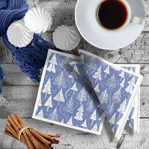 Serviette En Papier Motif de Noël bleu n° 6 ID1009