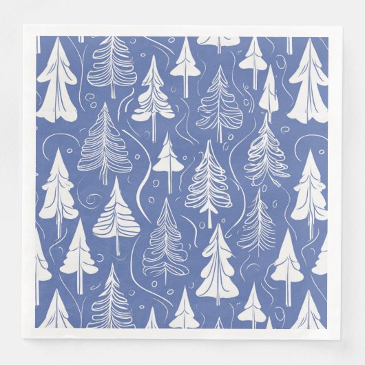 Serviette En Papier Motif de Noël bleu n° 6 ID1009 (Devant)