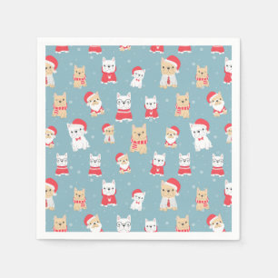 Serviette En Papier Motif de Noël Bouledogue Français