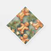 Serviette En Papier Motif de Noël brun de gingembre souriant (Coin)