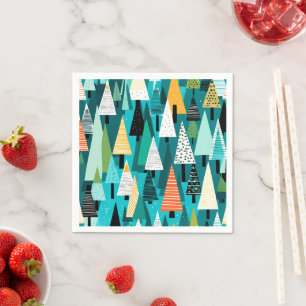 Serviette En Papier Motif de Noël coloré moderne