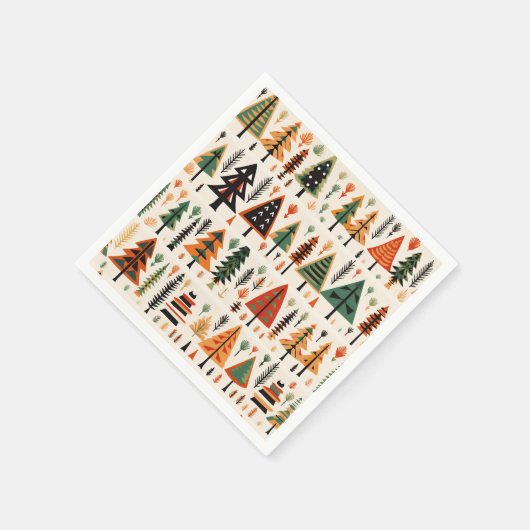 Serviette En Papier Motif de Noël d'art populaire scandinave (Coin)