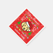 Serviette En Papier Motif de Noël des chiots du Labrador jaune (Coin)