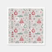 Serviette En Papier Motif de Noël d'hiver. (Devant)
