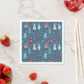 Serviette En Papier Motif de Noël d'hiver. (En situation)
