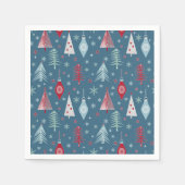 Serviette En Papier Motif de Noël d'hiver. (Devant)