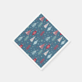 Serviette En Papier Motif de Noël d'hiver. (Coin)