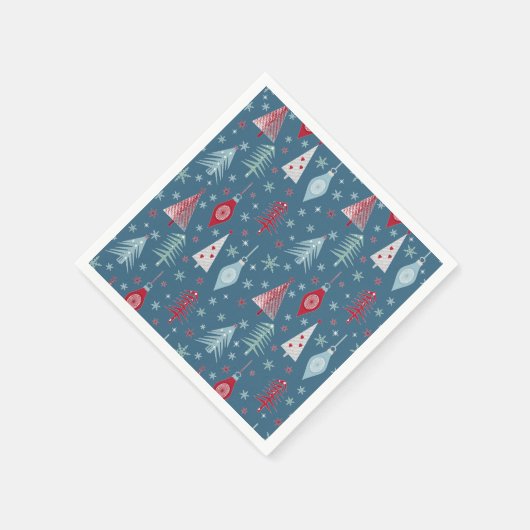 Serviette En Papier Motif de Noël d'hiver. (Coin)